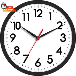 Wall Clock, Modern Small Wall Clocks Battery Operated 8 Inch, Silent Non-Ticking - Picture 1 of 12
