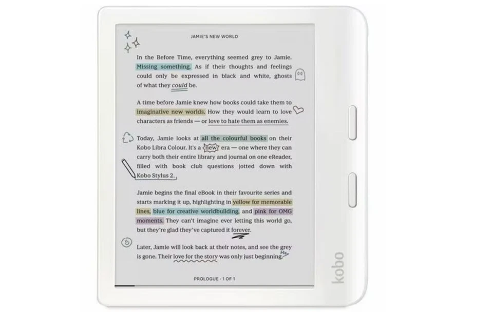 Kobo Libra Colour Digital Text Reader - White - 24000 Book(s) - 32 GB Flash - 7" - Image 1 of 1