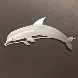 Arte de pared de metal delfín 13 x 5 náutico - Imagen 1 de 4
