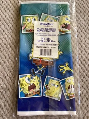 SpongeBob SquarePants Vintage DesignWare Plastic Tablecover 54" x 96" Sealed - Image 1 of 4