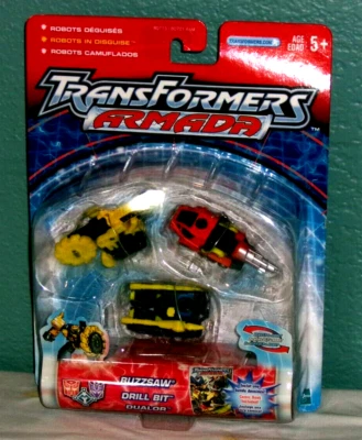 2002 Transformers Armada Set Buzzsaw, Drill Bit, Dualor Sealed/New 80713 - Image 1 of 3