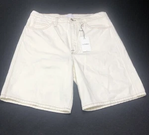 $ 288 Gestell Damen weiß Le Italien Denim Bermudas Shorts Größe 31. Neu mit Etikett - Bild 1 von 11
