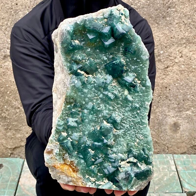 12,6 lb Natural Super Hermoso Cristal Fluorita Verde Mineral Muestra Estándar - Imagen 1 de 4