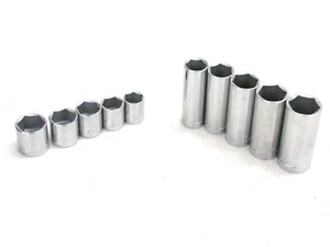 NOS! CRAFTSMAN TOOLS 3/8" DRIVE SHALLOW & DEEP SAE SOCKET LOT, 6-POINT, USA - Picture 1 of 3