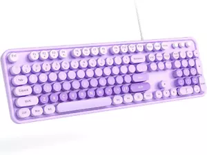 Large Print Wired Keyboard, 104 Keys Full-Sized Typewriter Keyboards, USB Plug - Picture 1 of 12