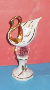 Polaris Capodimonte Porcellana Cigno Cristalli Swarovski Multicolore, Vintage Gif - Foto 1 di 18