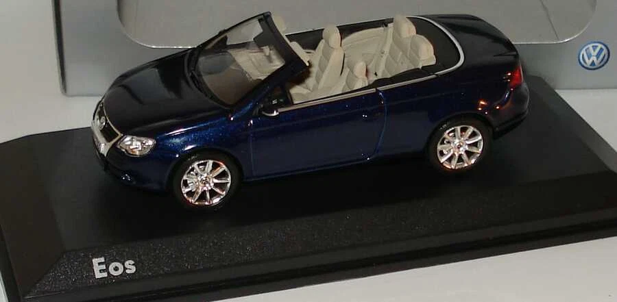 VW EOS V6 2005 CABRIOLET DARK BLUE METALLIC NOREV 1/43 VOLKSWAGEN 1F0099300D5Q - Photo 1/4