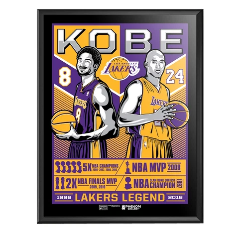 Los Angeles Lakers Kobe Legend 18" x 24" Framed Serigraph (Black Mamba Edition) Cover