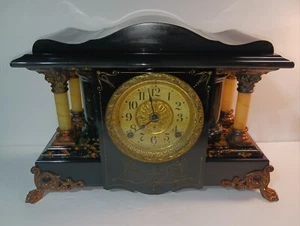 Antike Seth Thomas "Shasta" Stil Adamantine Manteluhr funktionstüchtig - Bild 1 von 14