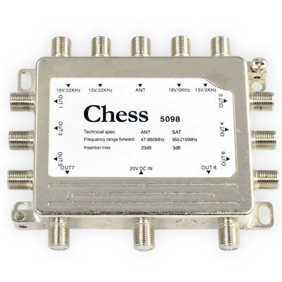 Chess Multischalter 5/8 Digital SAT Multiswitch Verteiler 4K UHD + 8 Teilnehmer - Bild 1 von 4