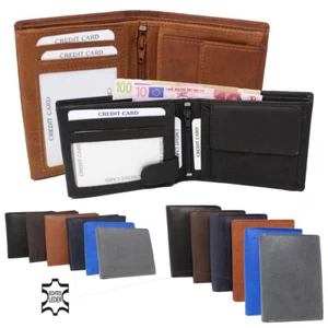 Geldbörse Portemonnaie Geldbeutel Herren Echt Leder Portmonee Hoch- Querformat - Bild 1 von 62