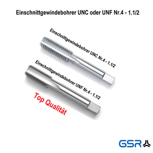 GSR Handgewindebohrer UNC UNF Gewindeschneider Gewindebohrer Nr.4 - 1.1/2 Zoll