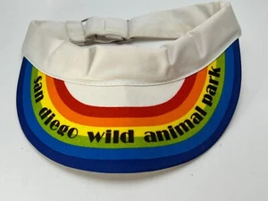 Vintage Hat San Diego Animal Park Rainbow Visor !980's LGBTQIA+ Fast Free Ship! - Picture 1 of 3