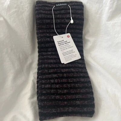 Calentador de orejas tejido forrado de vellón texturizado Lululemon nuevo con etiquetas talla única C8DH/NEGRO Sherpa Foto 1 de 4