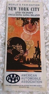 Vintage 1964 AAA New York City & Vicinity World's Fair Edition Road Map - Picture 1 of 3