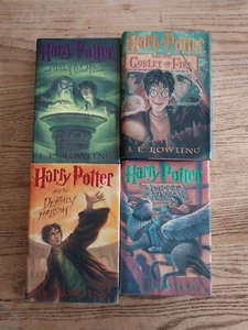 Harry Potter 3,4,6,7 Hardcover Books All First Edition Original Hardcovers - Foto 1 di 8