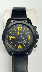Android Mens Black Dial Black Leather Strap Chronograph Watch AD428 - Picture 1 of 1