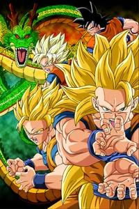 Dragon Ball Goku Kamehameha From Normal to SSJ3 ANIME POSTER 24 x 18" Sweet! - Bild 1 von 2