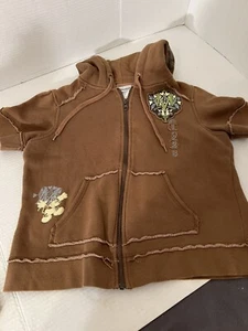 Brown Mickey Disneyland Resort Sz M Shortsleeve Hooded Zip-Up - Picture 1 of 16