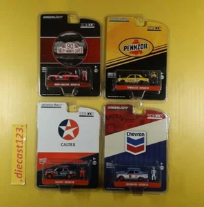 (4pcs) GREENLIGHT BISHOP EXCLUSIVE DATSUN 510 MONTECARLO,PENNZOIL,CALTEX,CHEVRON - Picture 1 of 12