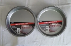 NWT COOKING CONCEPTS ROUND  CAKE PAN 8" Lot of 2X Steel Silver 1/4" High - Picture 1 of 13