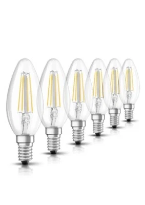 6 X Osram LED Filament Kerze 5W= 40W E14 klar 470lm Relax & Active per Schalter - Bild 1 von 4