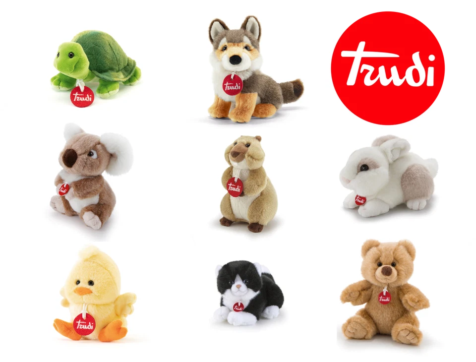 TRUDI PELUCHE TRUDINI Lupo Gatto Pulcino Tartaruga Koala Coniglio Marmotta Orso