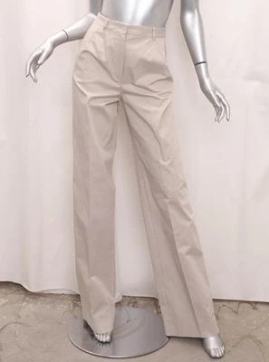 DOLCE & GABBANA Mujer Caqui Algodón Pierna Ancha Pantalones 40 EE. UU. 0/2 XS NUEVO NUEVO CON ETIQUETAS Foto 1 de 4