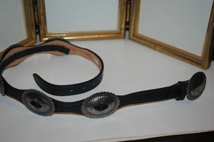 Justin Marke Größe 28 dunkelmarinefarbener Muschelgürtel mit 5 925 Silbermuscheln, Muschelschnalle - Bild 1 von 5