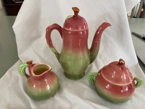 c1930 Shorter & Son Staffordshire Figural Apple fruit Teaset 14 pcs Cups Saucers - Picture 1 of 8