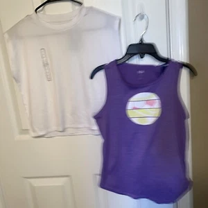 DSG Dicks Tank Tops Girls Large (14) Movement Relaxed Sleeveless White & Purple - Picture 1 of 10
