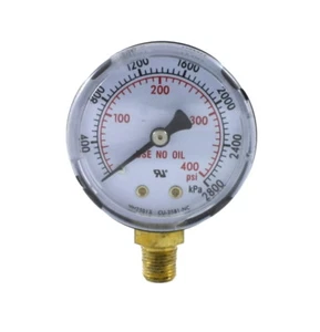 High Pressure Gauge for Acetylene Regulator 0-400 psi 2 inches - 1/8" NPT Thread - Picture 1 of 3