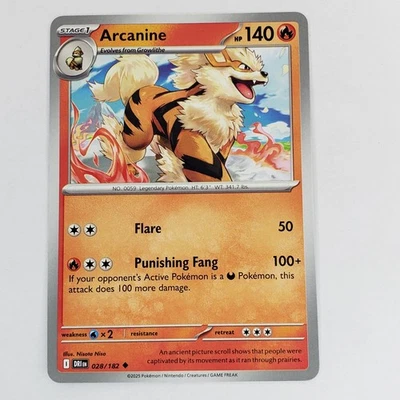 Pokemon Arcanine - 028/182 - Uncommon NM-Mint Destined Rivals - Image 1 of 2