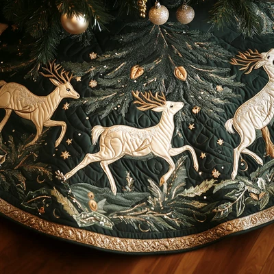 Ornaments of Heaven Christmas Quilted Tree Skirt - Image 1 of 4