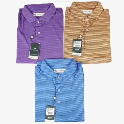 Camisas polo de golf Donald Ross Decker en azul, amarillo y rosa talla grande lote de 3 Foto 1 de 4
