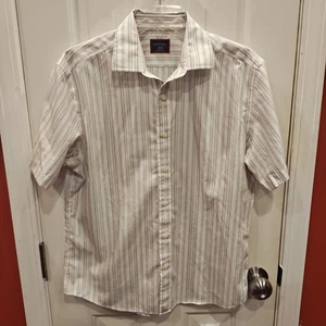 UNTUCKit Shirt Mens Small Button Up Wrinkle Free Striped Short Sleeve - Picture 1 of 9