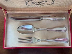 Set di posate in argento 800 da bambino anni '70 - Foto 1 di 11