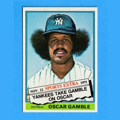 Бейсбольный мяч Oscar Gamble 1976 Topps Traded No74T почти как новый, New York Yankees Afro - Изображение 1 из 2