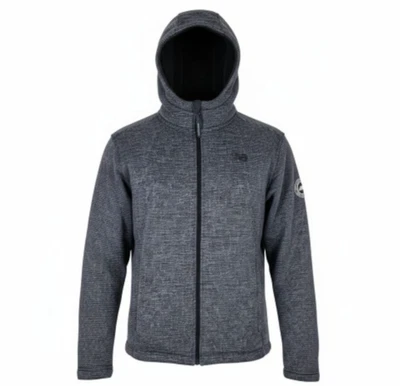 New Balance Jacket Men Size S Gray Hooded Fleece Lined Full Zip Pockets Logo - Image 1 of 4