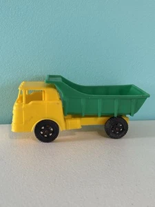Vintage Processed Plastics 7” Dump Truck Toy Yellow Green Rare 129 PN - Picture 1 of 7