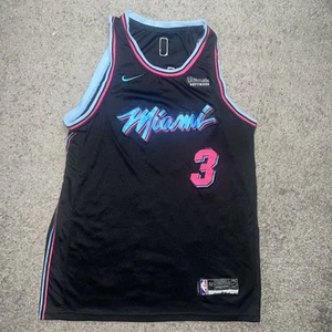 NBA Basketball Miami Heat Vice City Dwyane Wade #3 Sewn Jersey Sz: 52 Nike Black - Picture 1 of 7