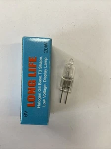 Long Life Bulb G4 Base, T3 Shape Low Voltage, Display Lamp 6V-20W - Picture 1 of 3