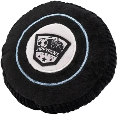 ZippyPaws SportsBallz - Plush Hockey Puck Dog Toy, Soft Squeaky Balls for Dogs - Image 1 of 3