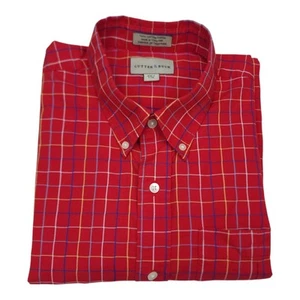 Cutter & Buck XXL Red Plaid Button-Down Short Sleeve Shirt Cotton Mens Casual - Picture 1 of 10