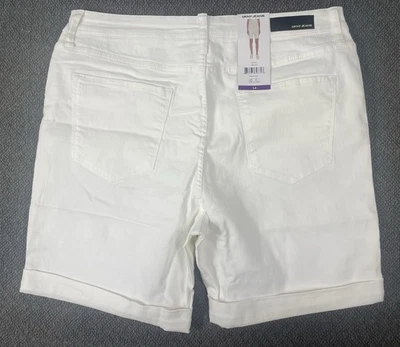 DKNY Women's White Denim Bermuda Short Size 14 "fit like 36x7" NWT - Image 1 of 4