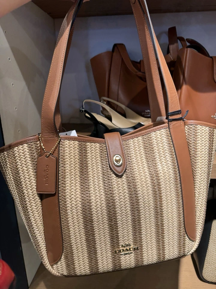 Coach Mini Carmen Bag Charm Keychain Silver Pink Pearlized Leather CBL92