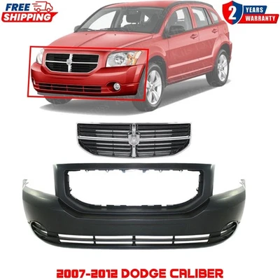 Front Bumper Cover Primed & Grille Assembly Kit For 2007-2012 Dodge Caliber Foto 1 de 4