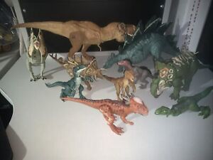 Jurassic World Dinosaur Toy Figure Lot 10 T-Rex Stegosaurus Raptor Triceratops