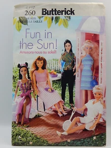 Butterick 260 (6110) Barbie Clothes Pattern 11.5" Fashion Doll Cut Complete Vtg - Picture 1 of 4