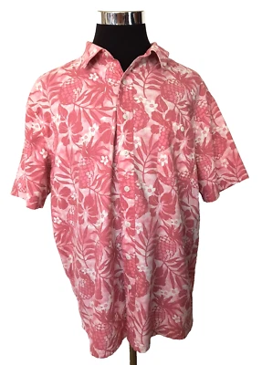 Camisa informal Croft & Barrow Island para hombre talla XL coral blanca hawaiana tropical Foto 1 de 4